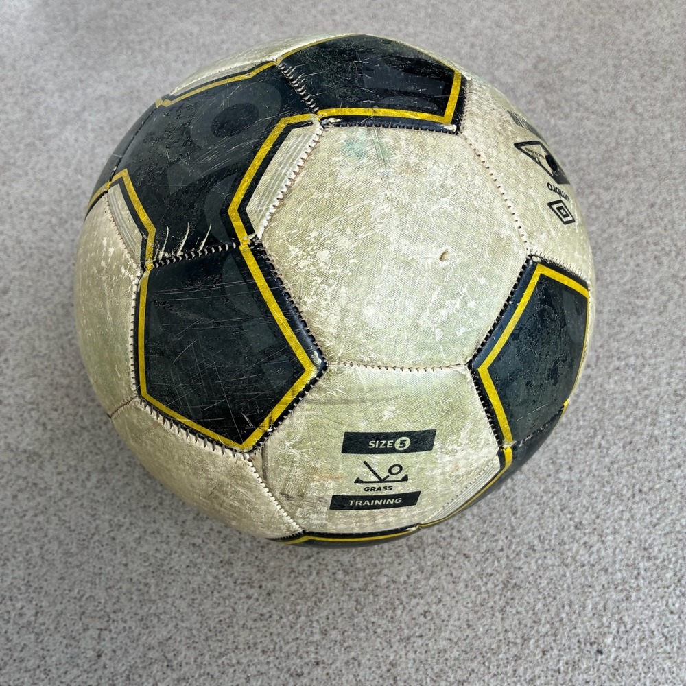 Umbro Pivot Size 5 Soccer Ball White-Black-Yellow Colorway